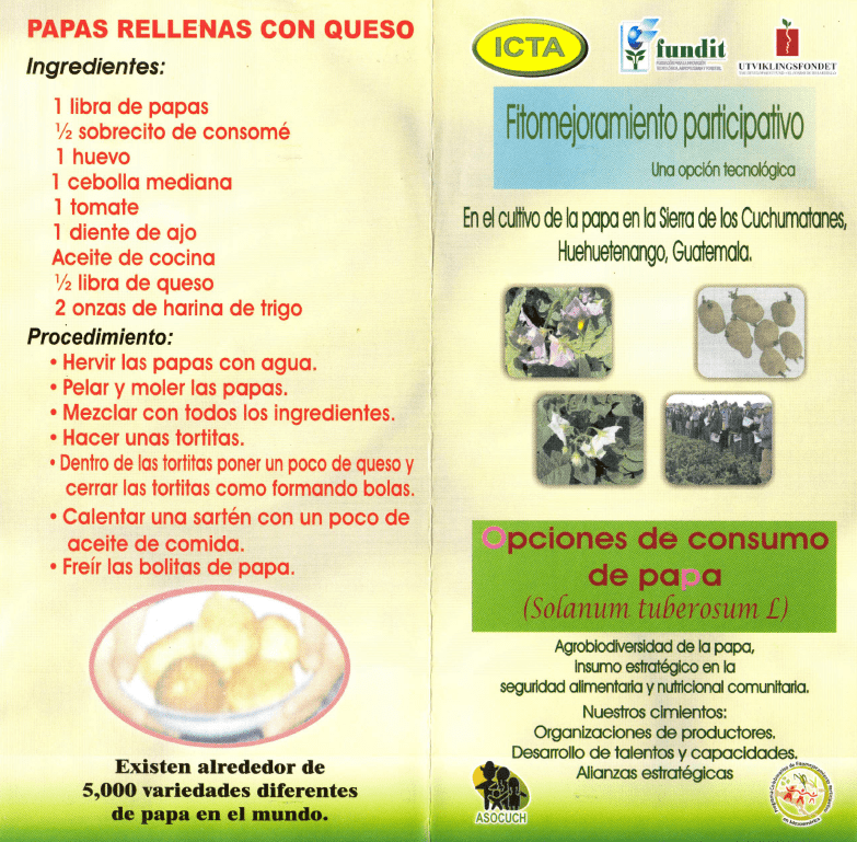 Trifoliar de recetas, seguridad alimentaria